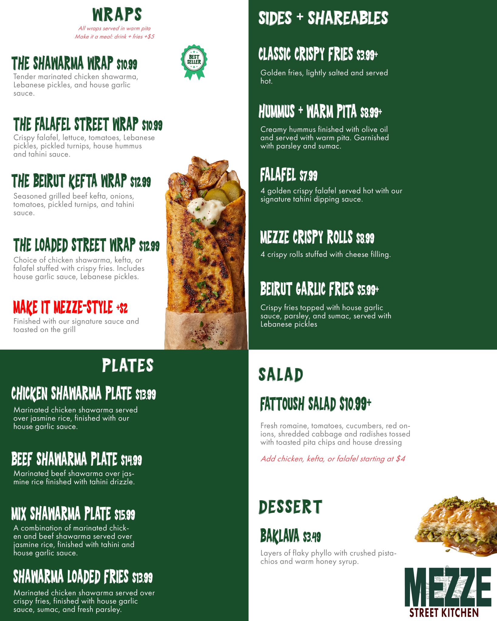 Mezze Street Kitchen Menu